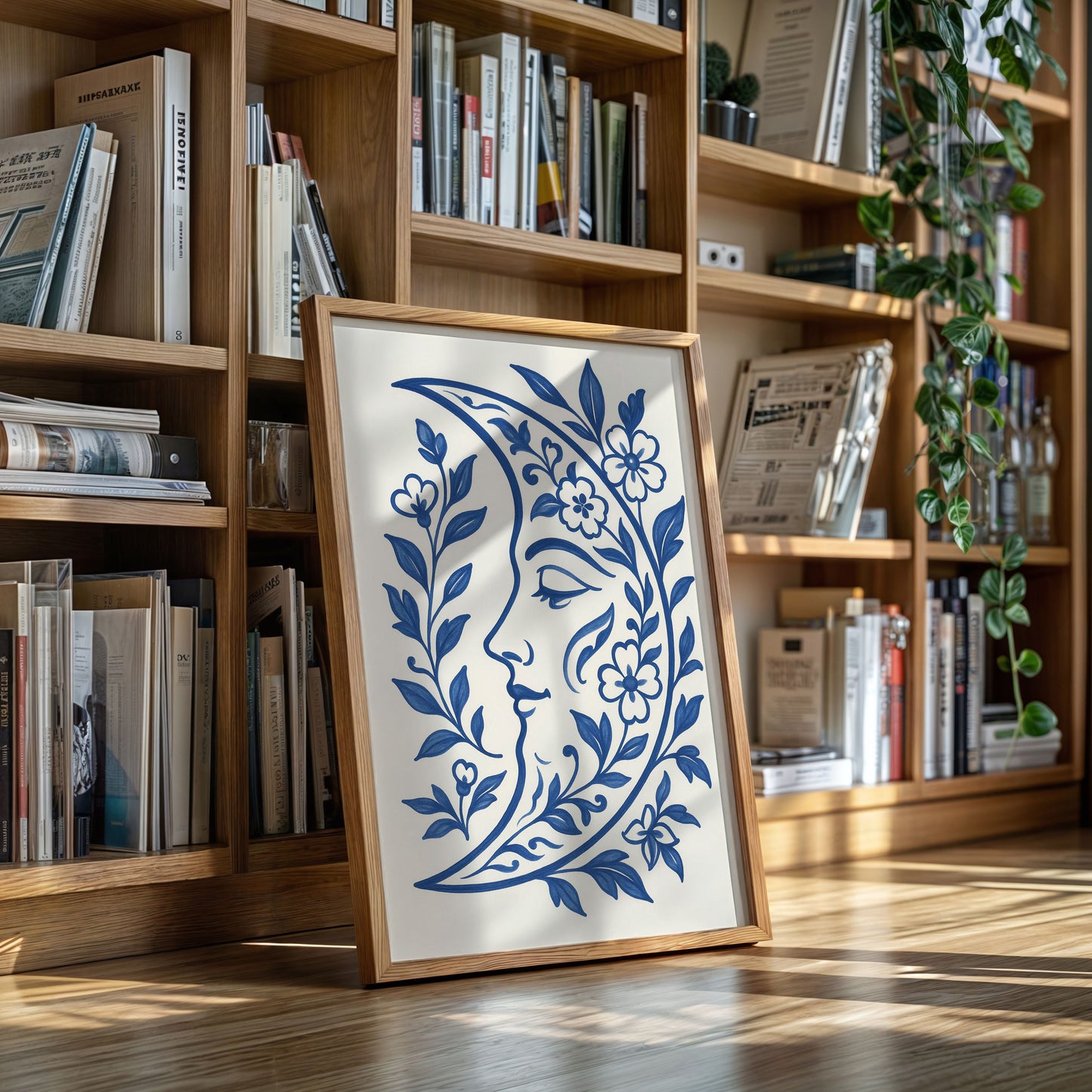 Floral Moon in Indigo Bloom