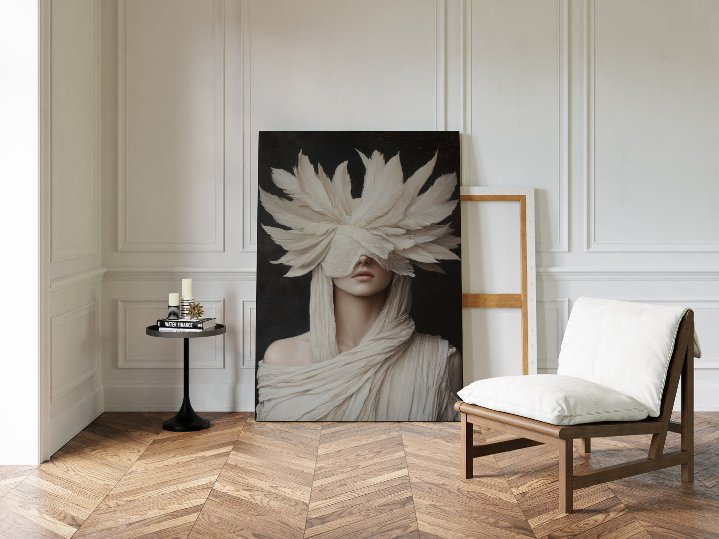 Silent Priestess in Ivory Plumes