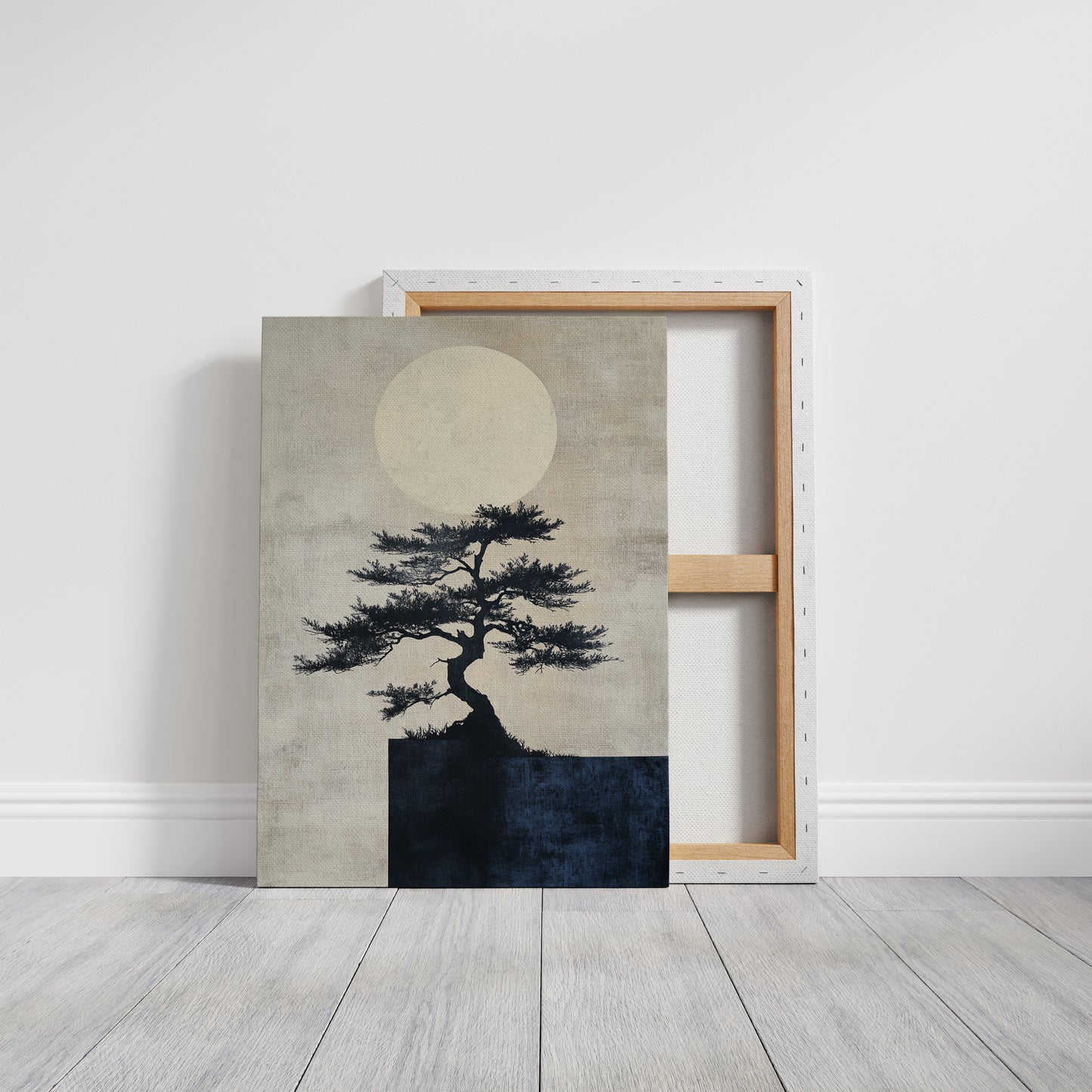Zen Bonsai Tree Art – Minimalist Japanese Wall Print