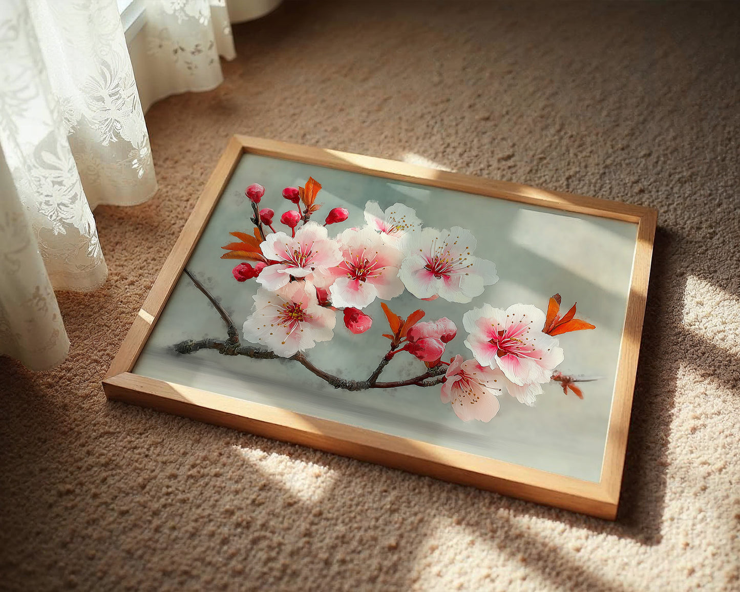 Blossoms Rest In Golden Hour Light