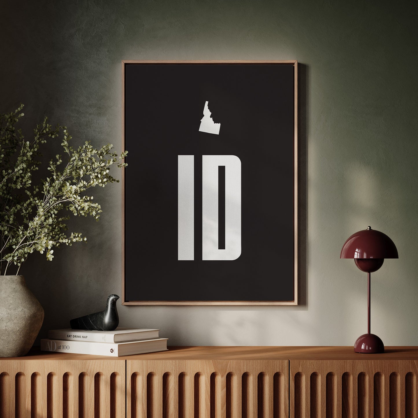 White Letters Map Idaho's Heart