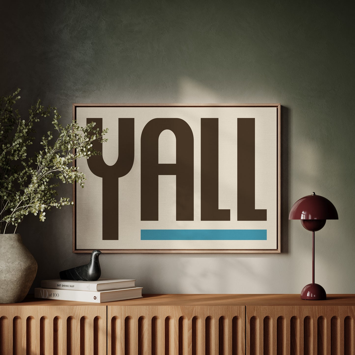 Y’all Typography Print with Teal Underline