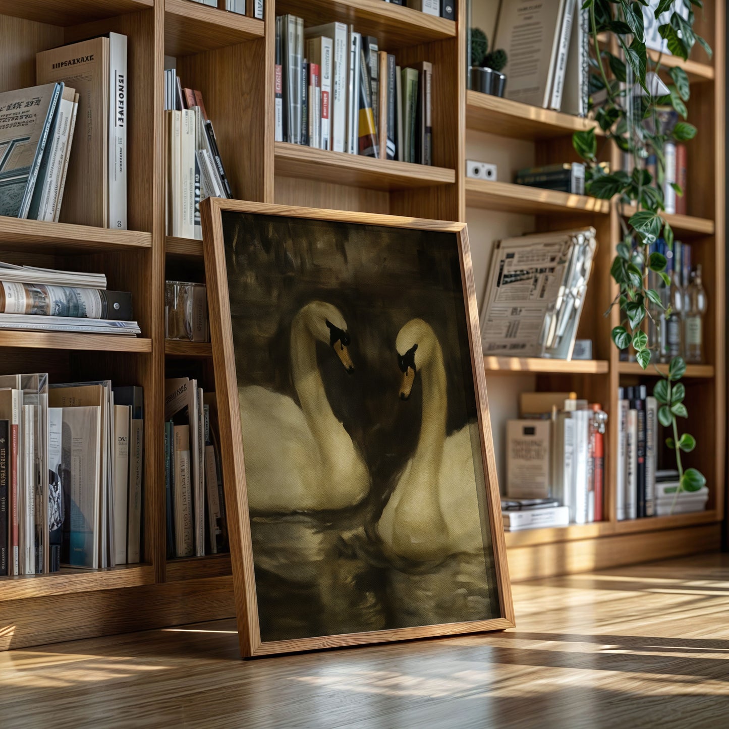 Two Swans in Quiet Reflection