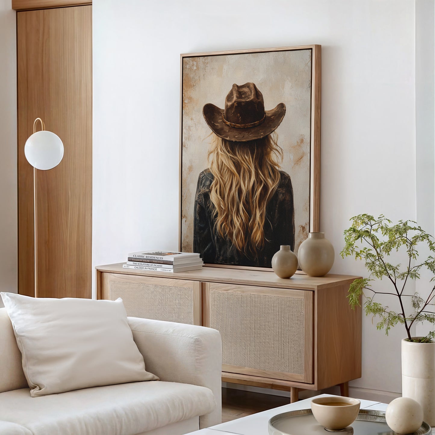 Wild West Blonde in Denim and Hat