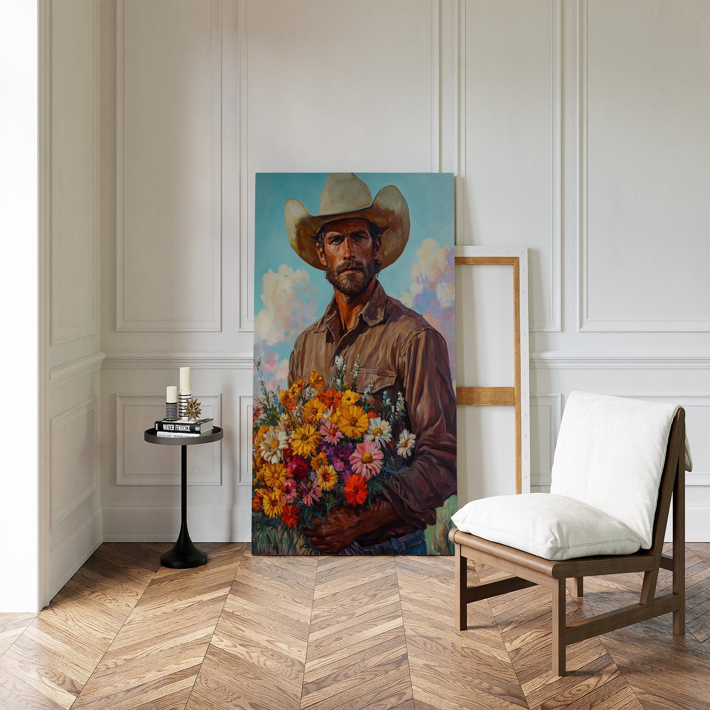 Cowboy with Flowers – Romantic Western Wall Art