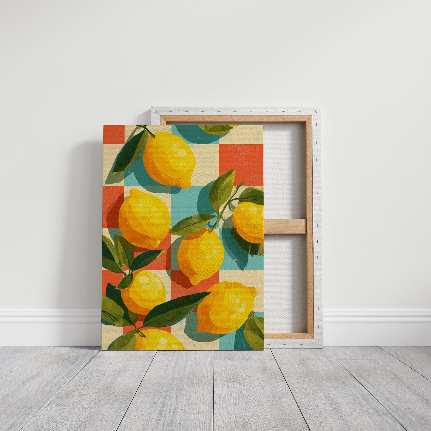 Lemons on a Retro Checkerboard