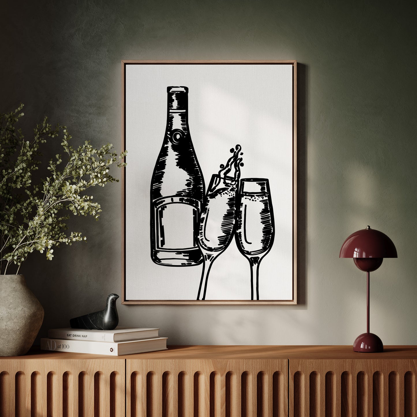 Bubbles Dance Their Midnight Toast