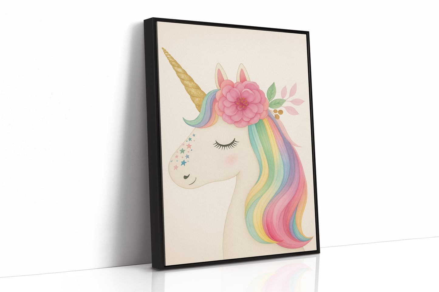 Starlit Unicorn with Rainbow Mane