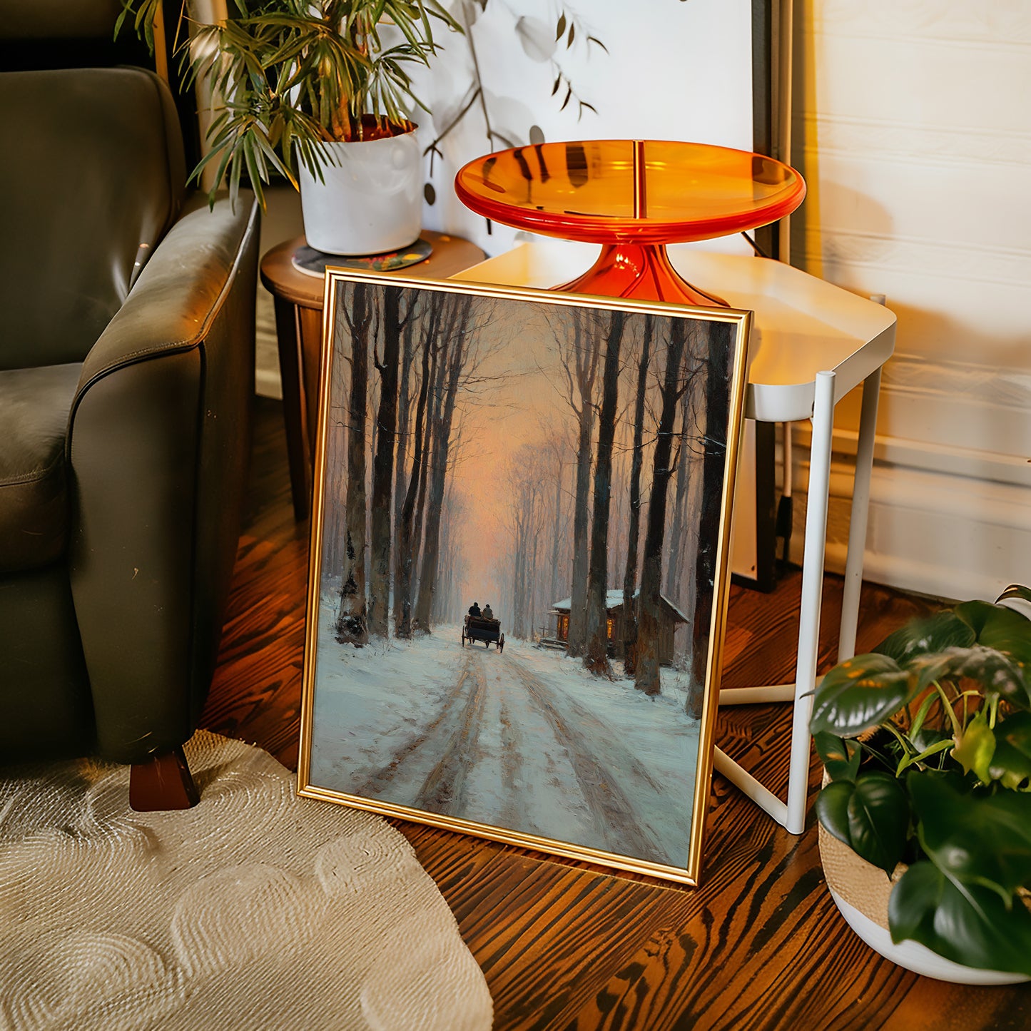 Carriage Through a Winter Glow