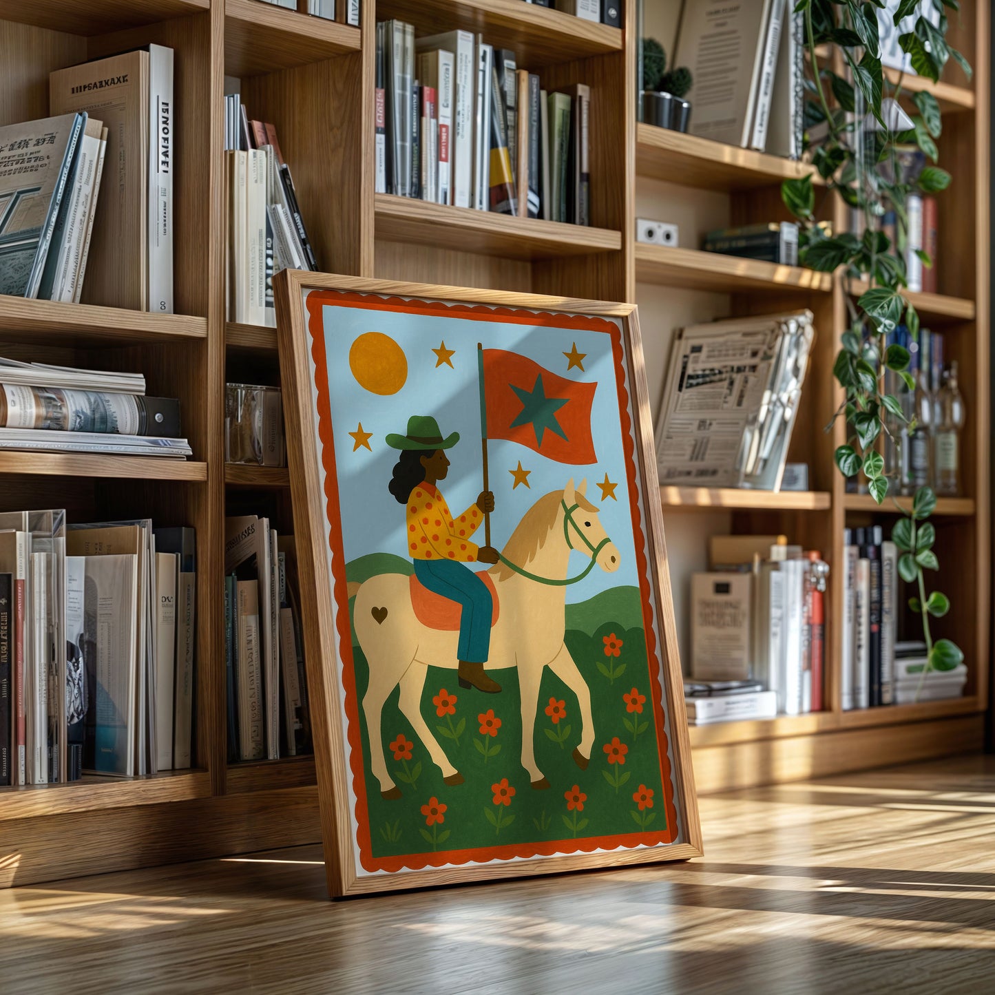 Star Rider in a Flowered Field