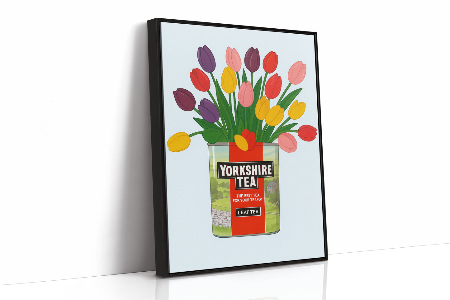 Tulips in a Yorkshire Tea Tin