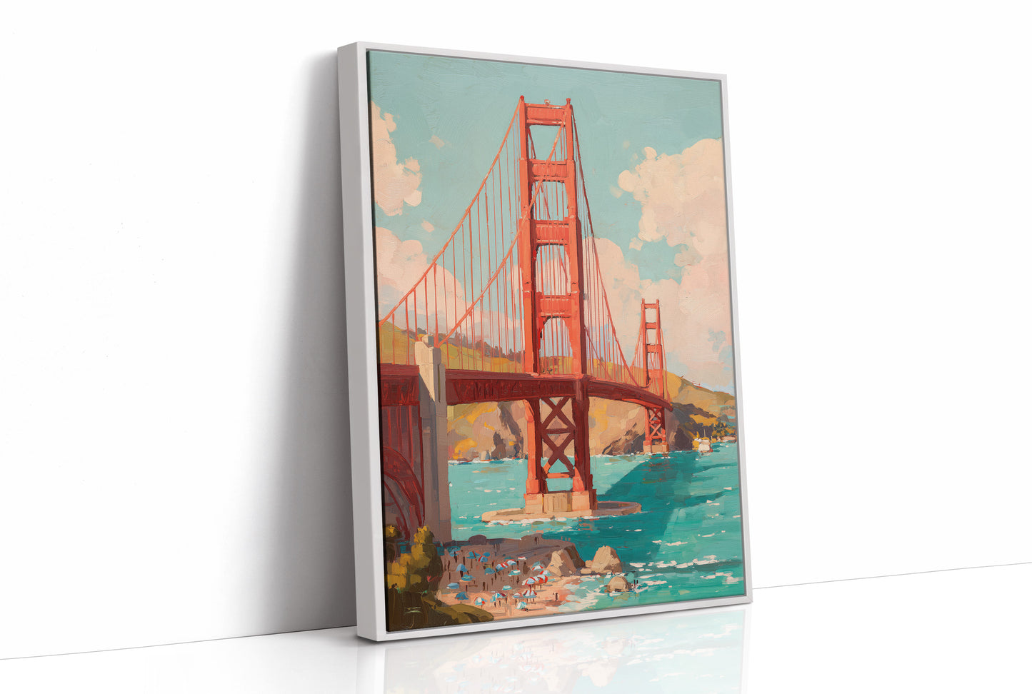 Vermillion Spans Between Coastal Skies