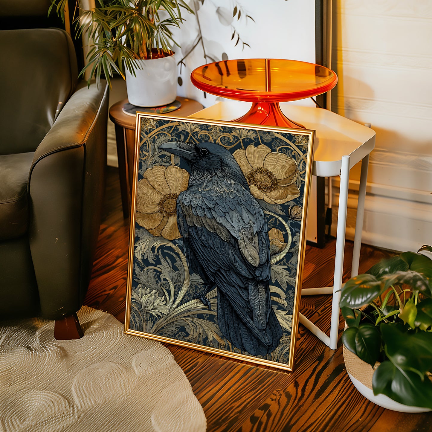 A Raven Among Golden Blooms