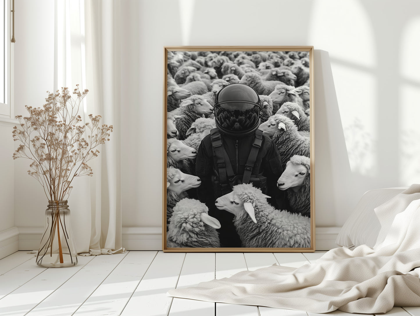 Astronaut Among the Sheep