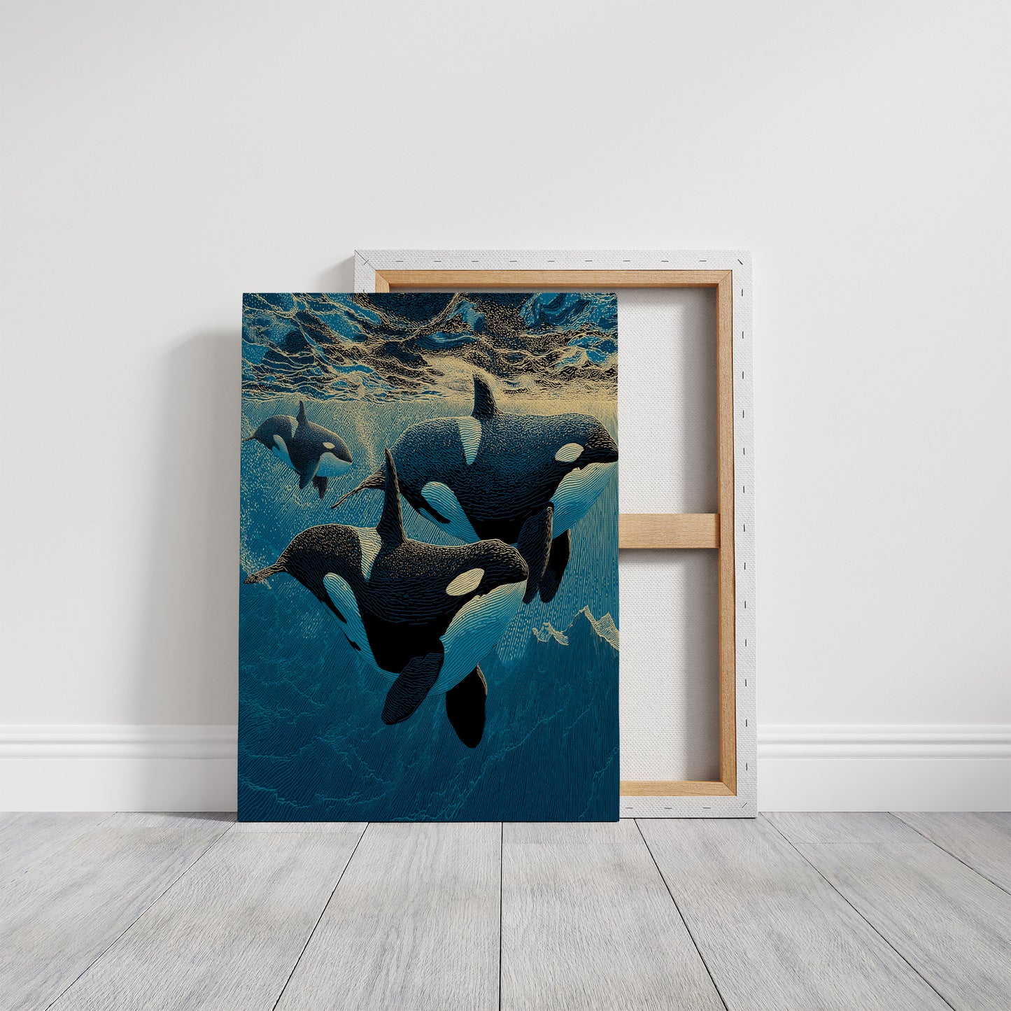 Orca Pod Below the Surface