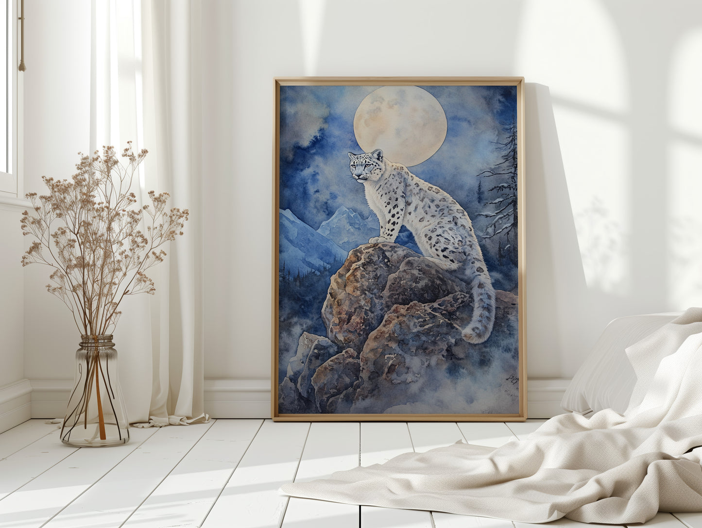 Moonlit Watch of the Snow Leopard