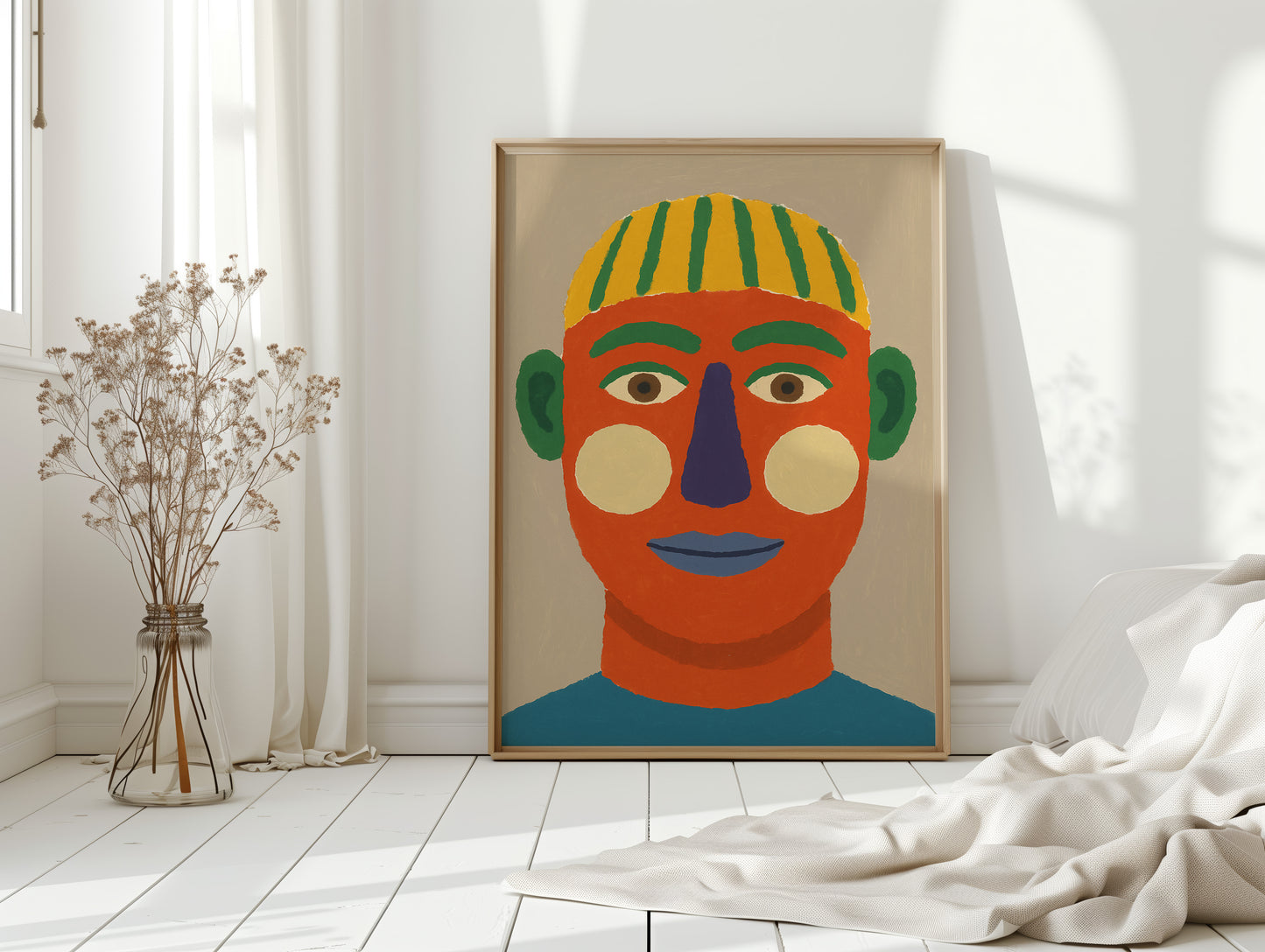 Rainbow Face with a Calm Smile