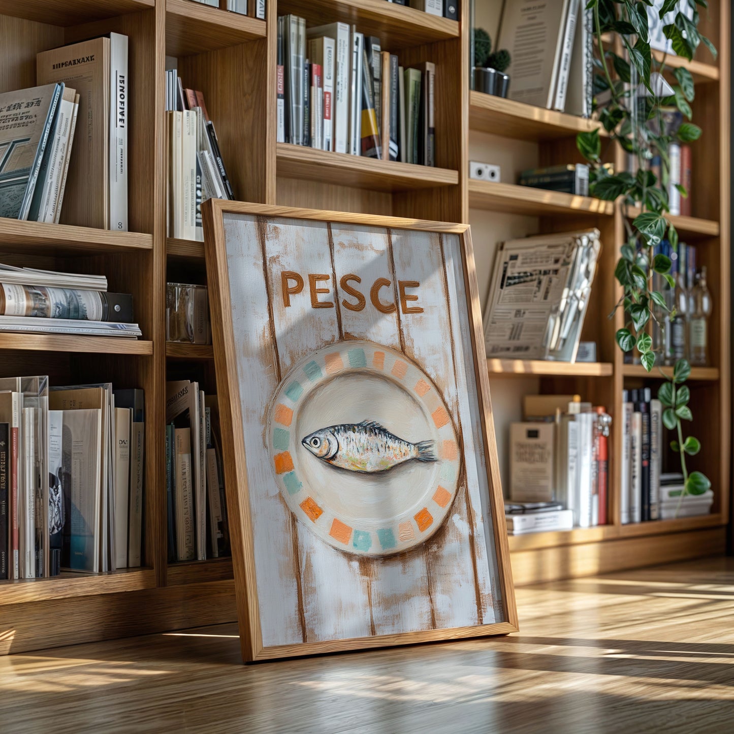 Pesce on Painted Tile Plate