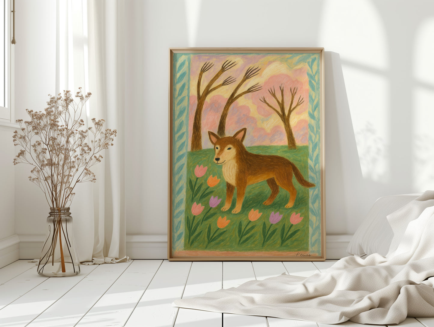 Spring Pup in Tulip Meadow