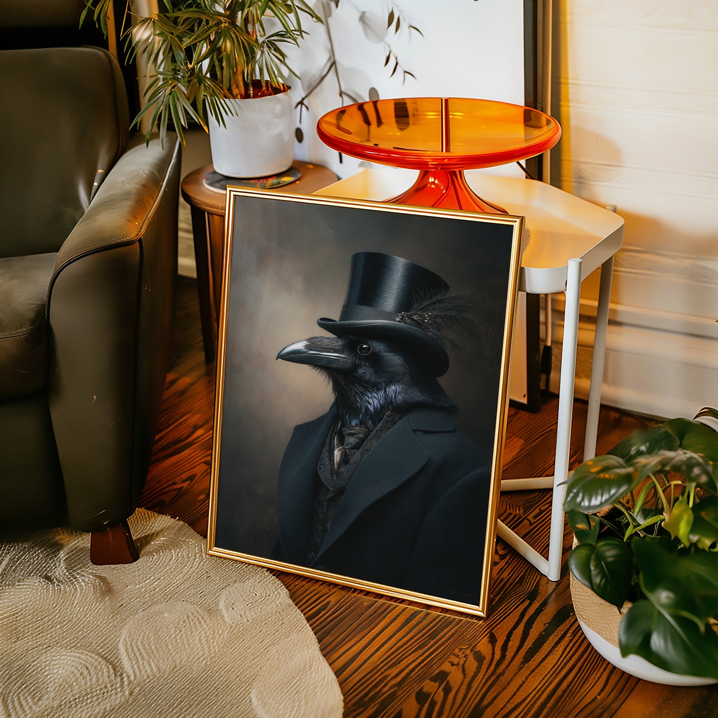 Dapper Raven in Formal Attire