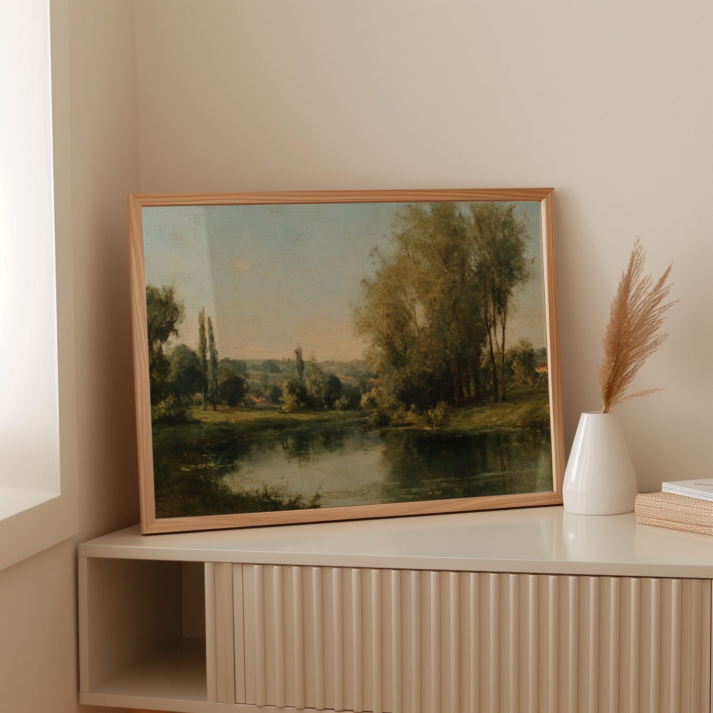 Poplars Mirror Summer's Gentle Light