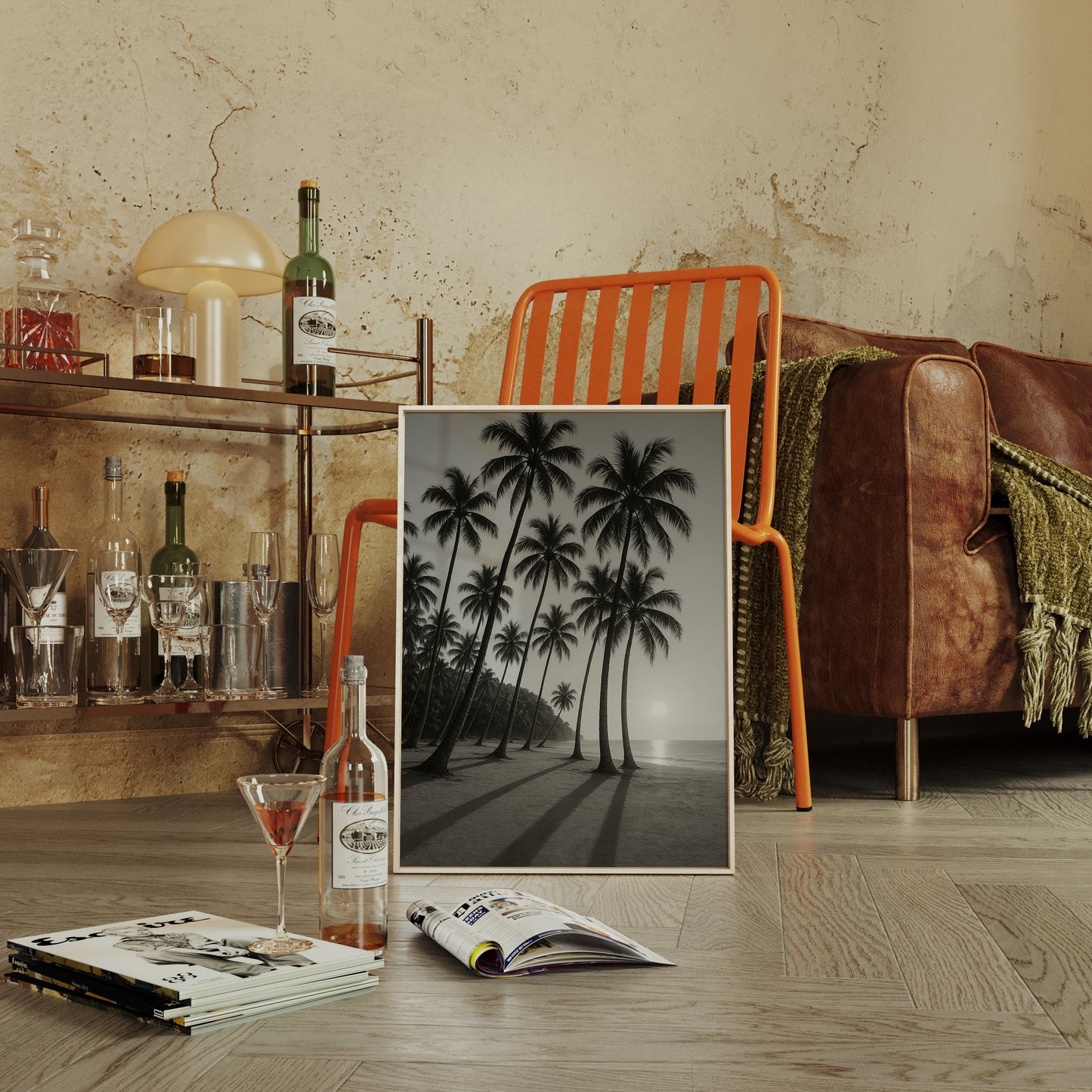 Palm Shadows at Sunrise