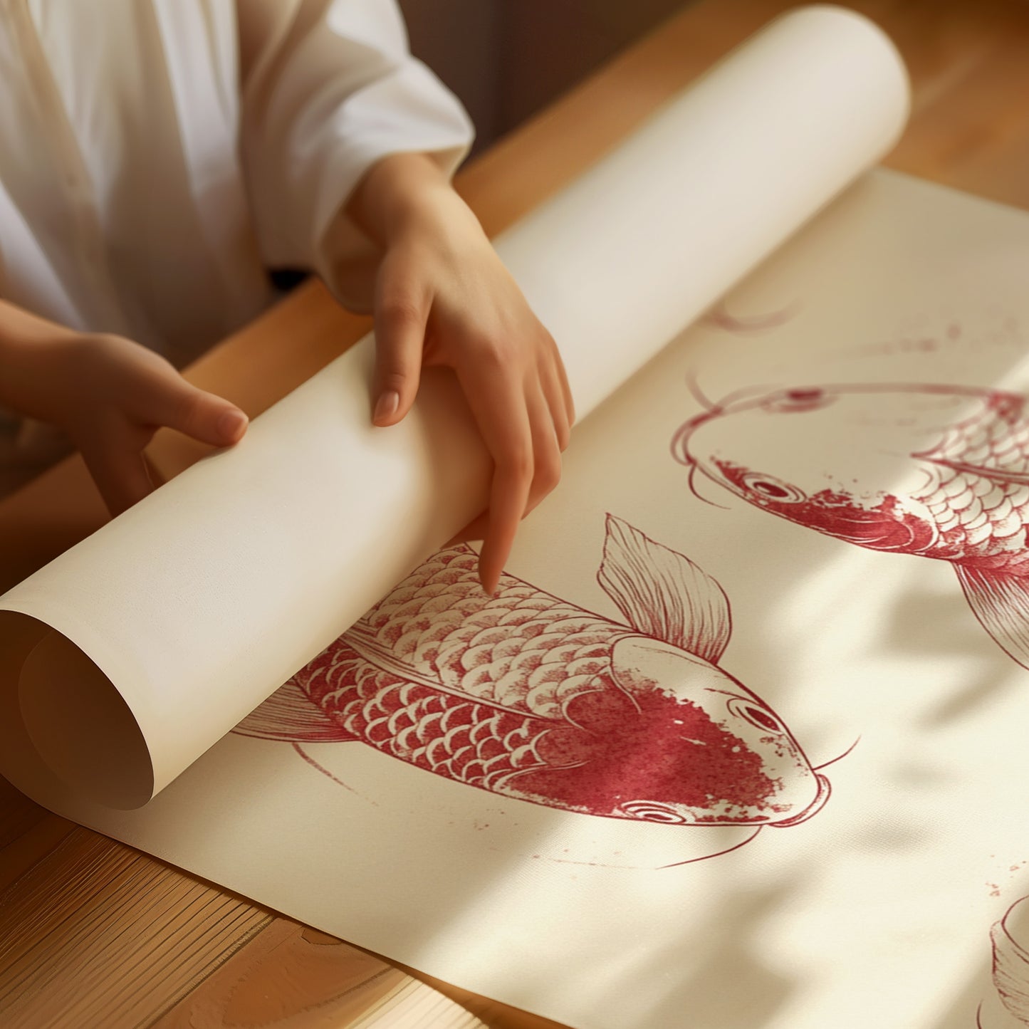 Yin-Yang Koi Fish – Minimalist Japanese Ink Wall Art