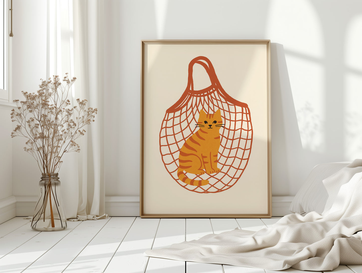 Orange Tabby in a Market Tote