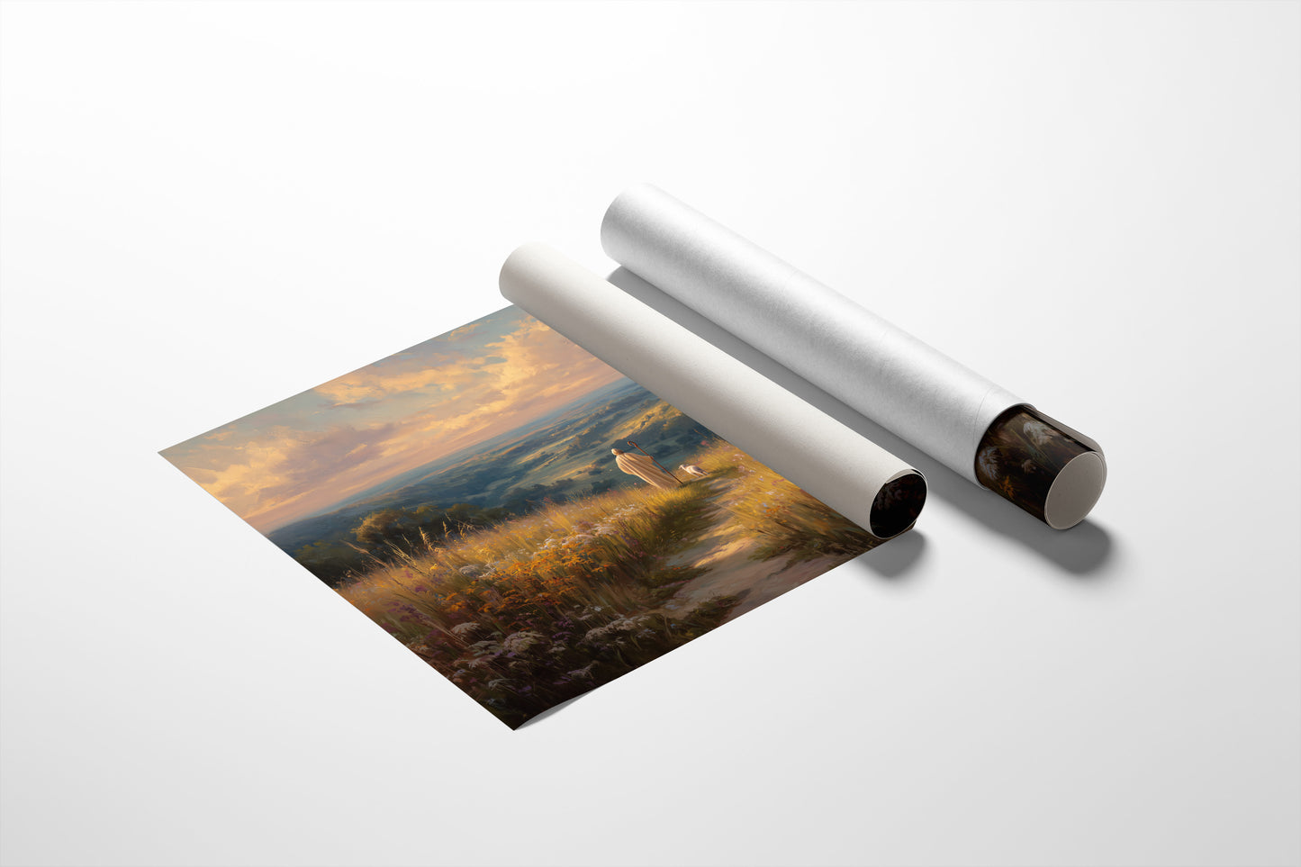 Sunlit Path Through Golden Fields