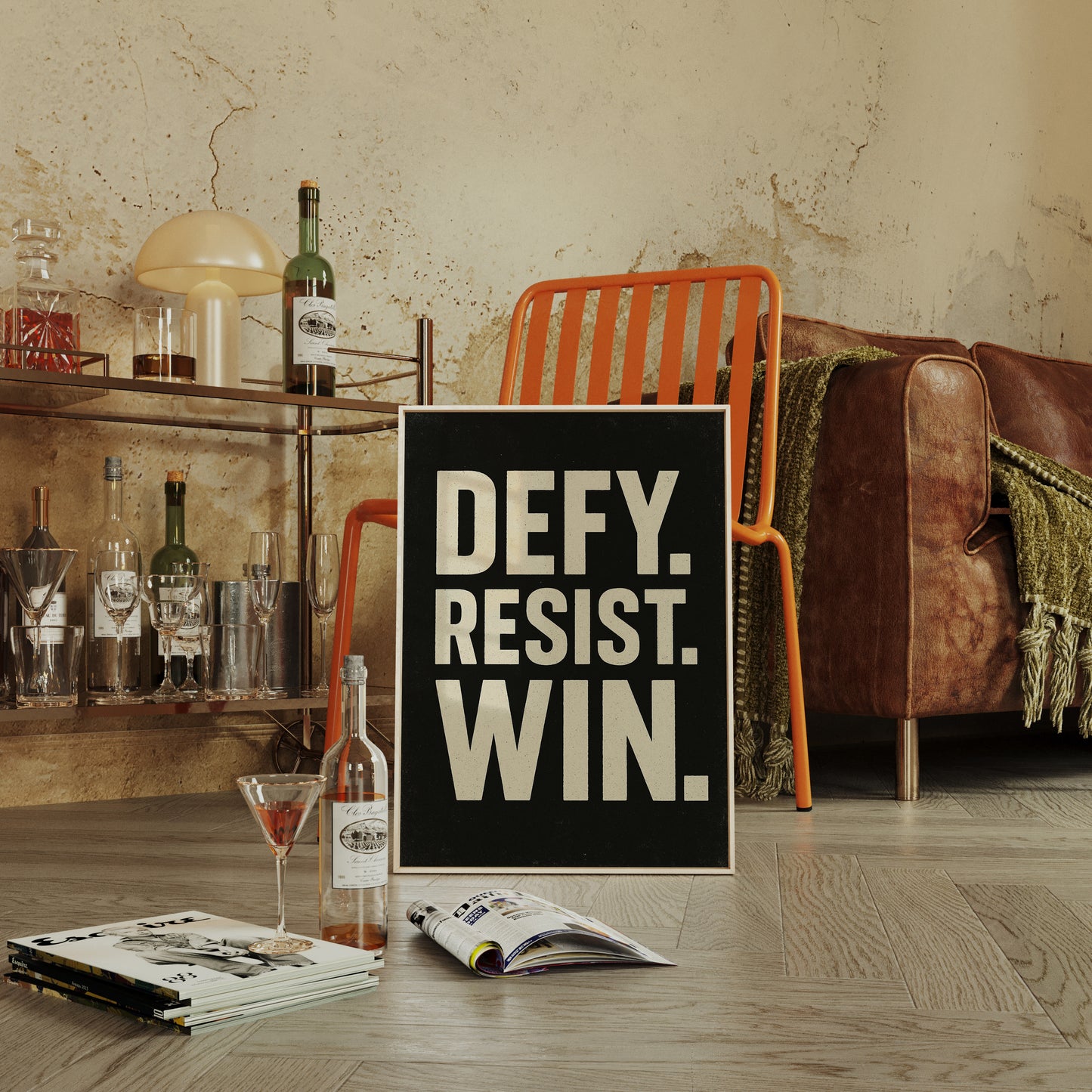 Defy Resist Win Bold Protest Print