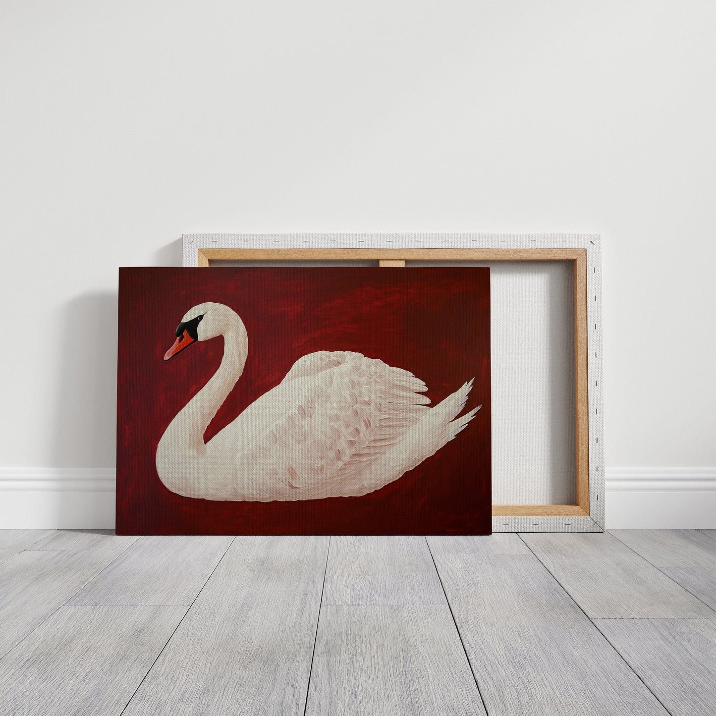 White Swan Against Crimson Night