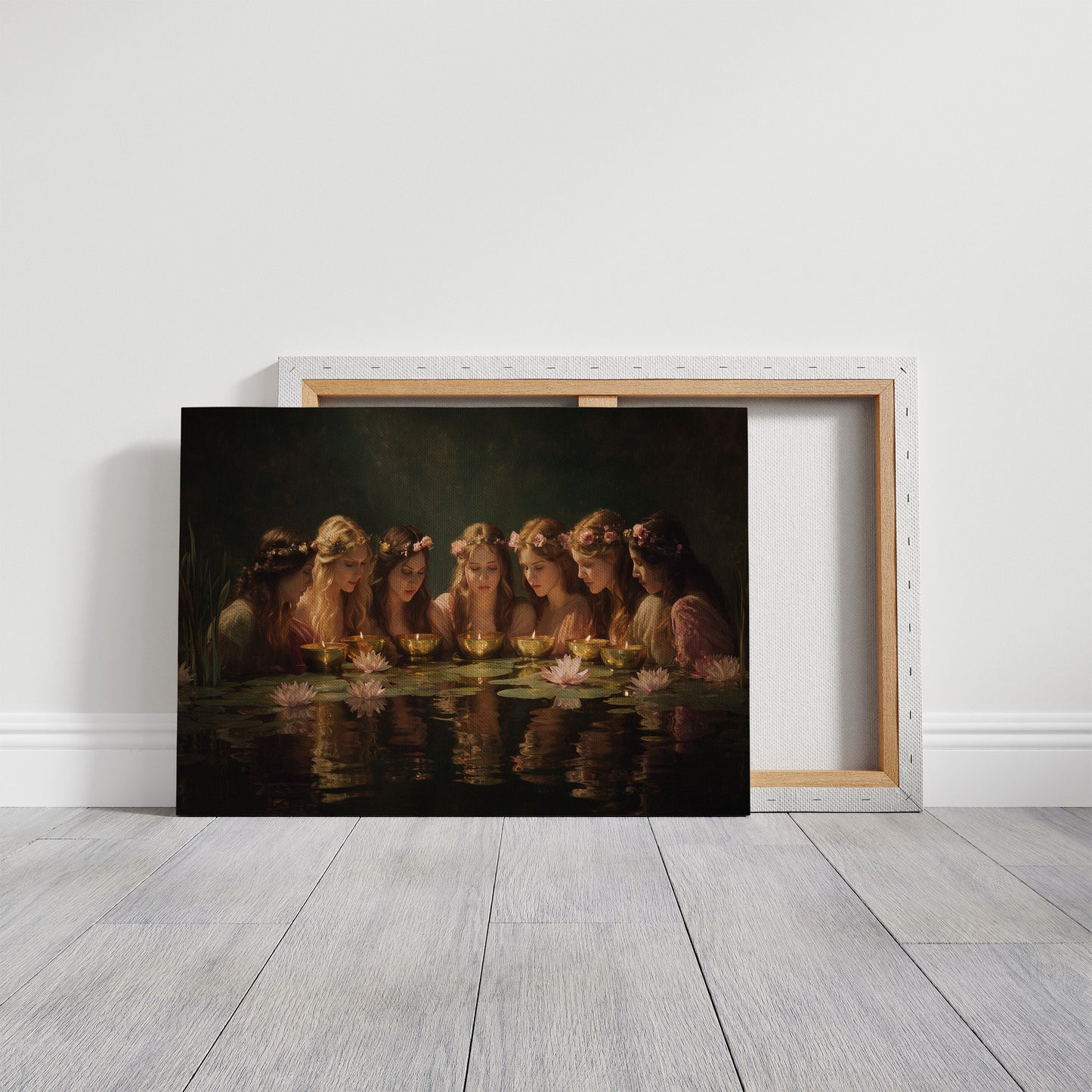 Maidens Gather At Lily Pond