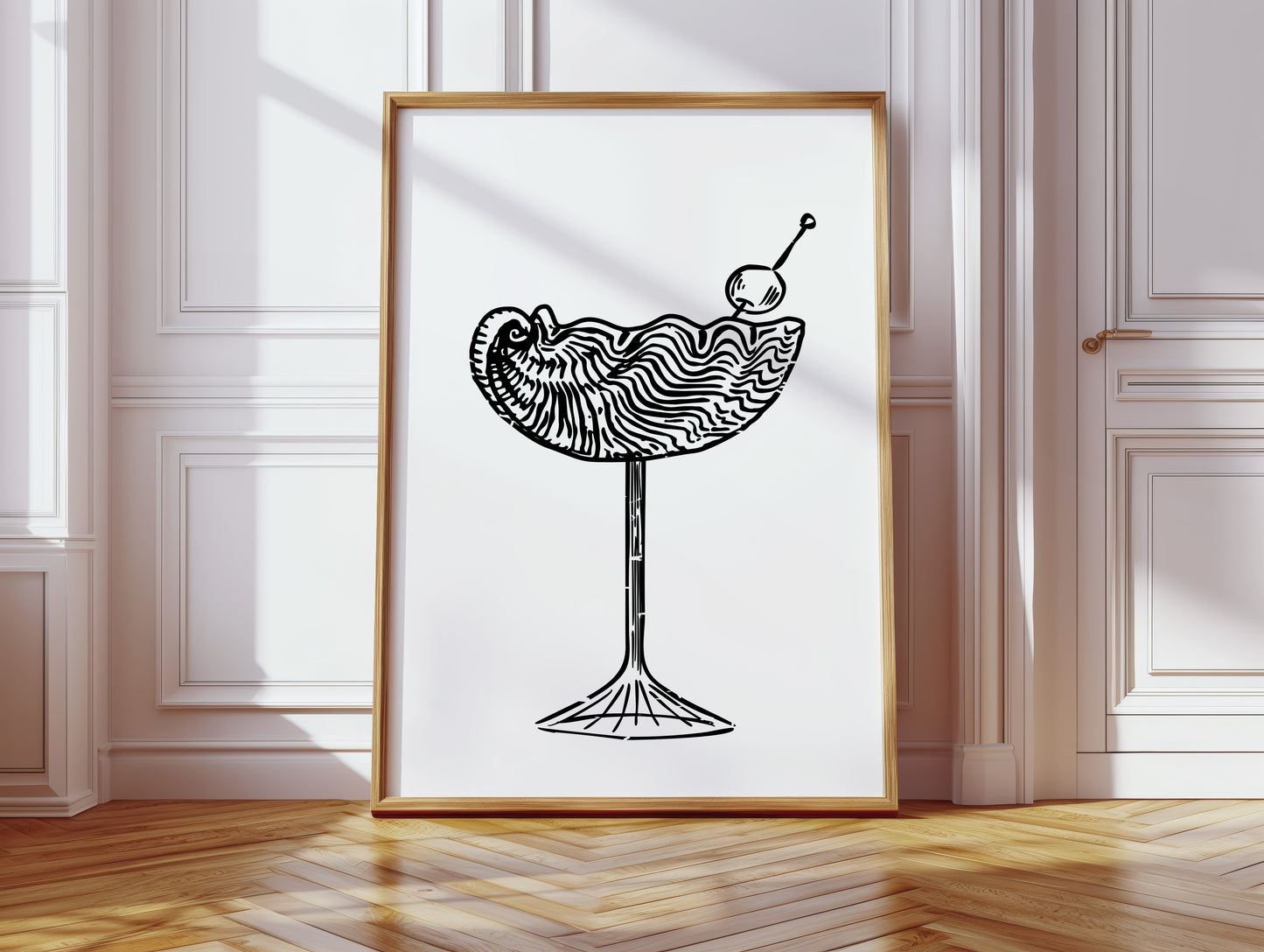 Midnight Martini Draws Wave Lines