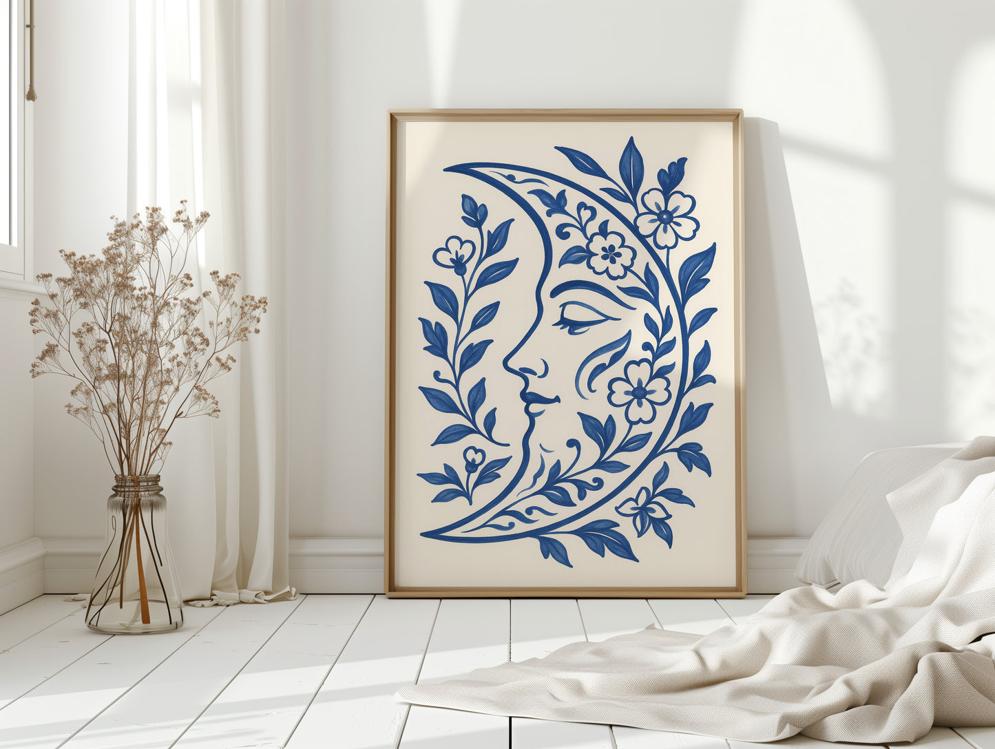 Floral Moon in Indigo Bloom