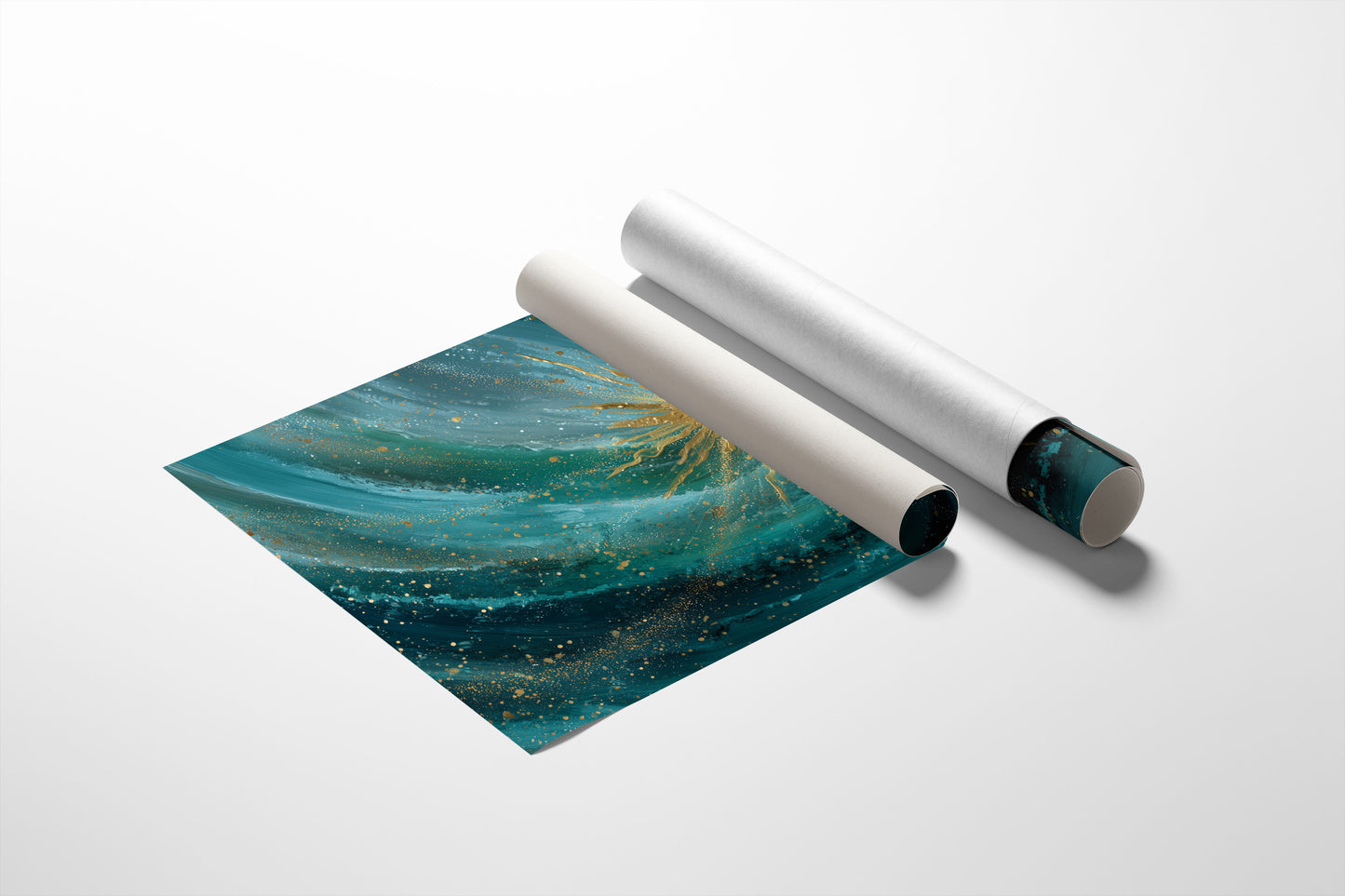 Teal Cosmos Births Golden Star