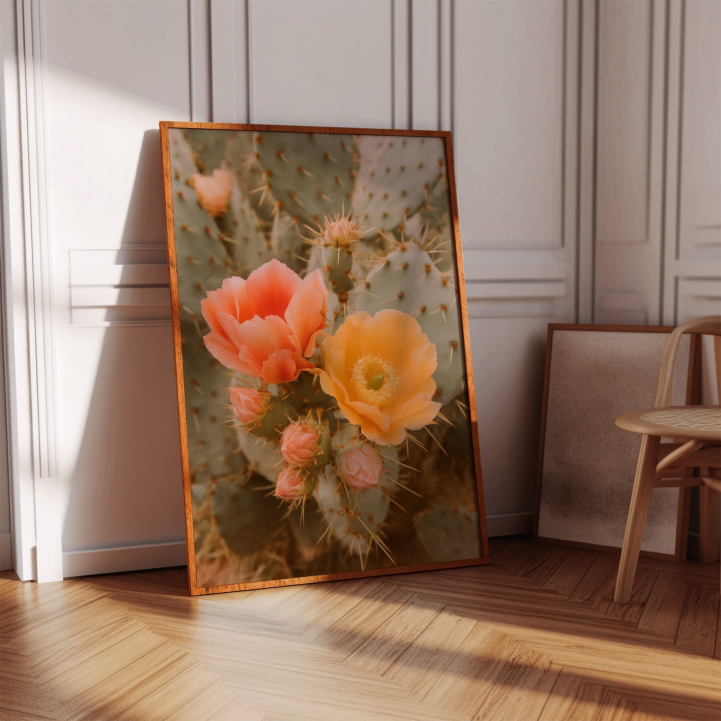 Blooming Cactus in Desert Light