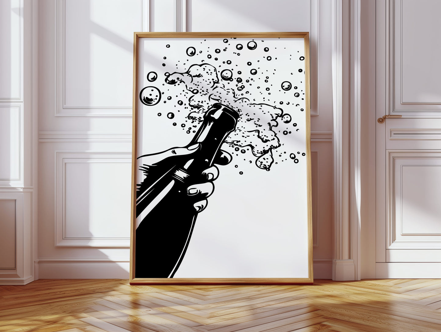 Bubbles Dance Their Midnight Toast