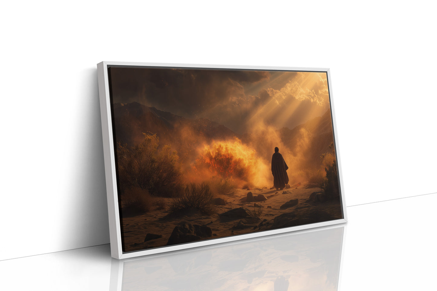 Pilgrim Walks Through Fiery Dawn