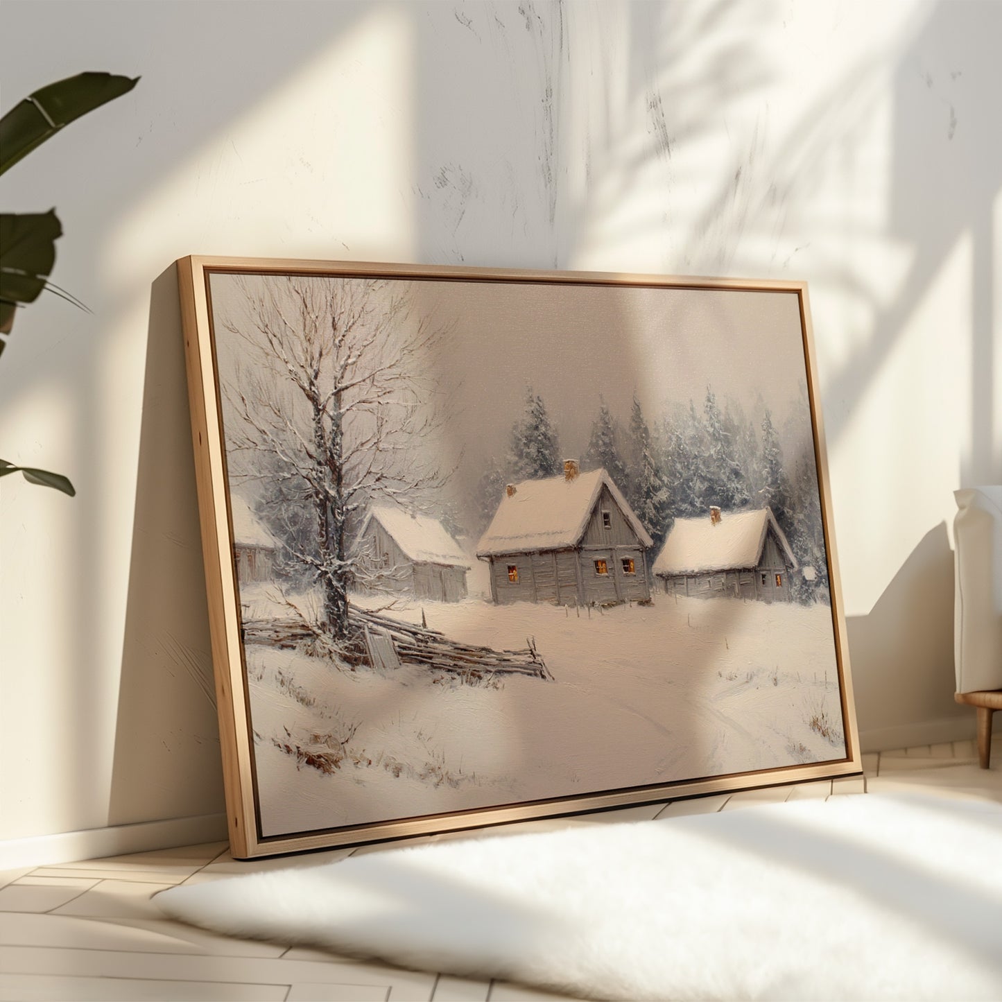 Cottages Beneath a Winter Veil