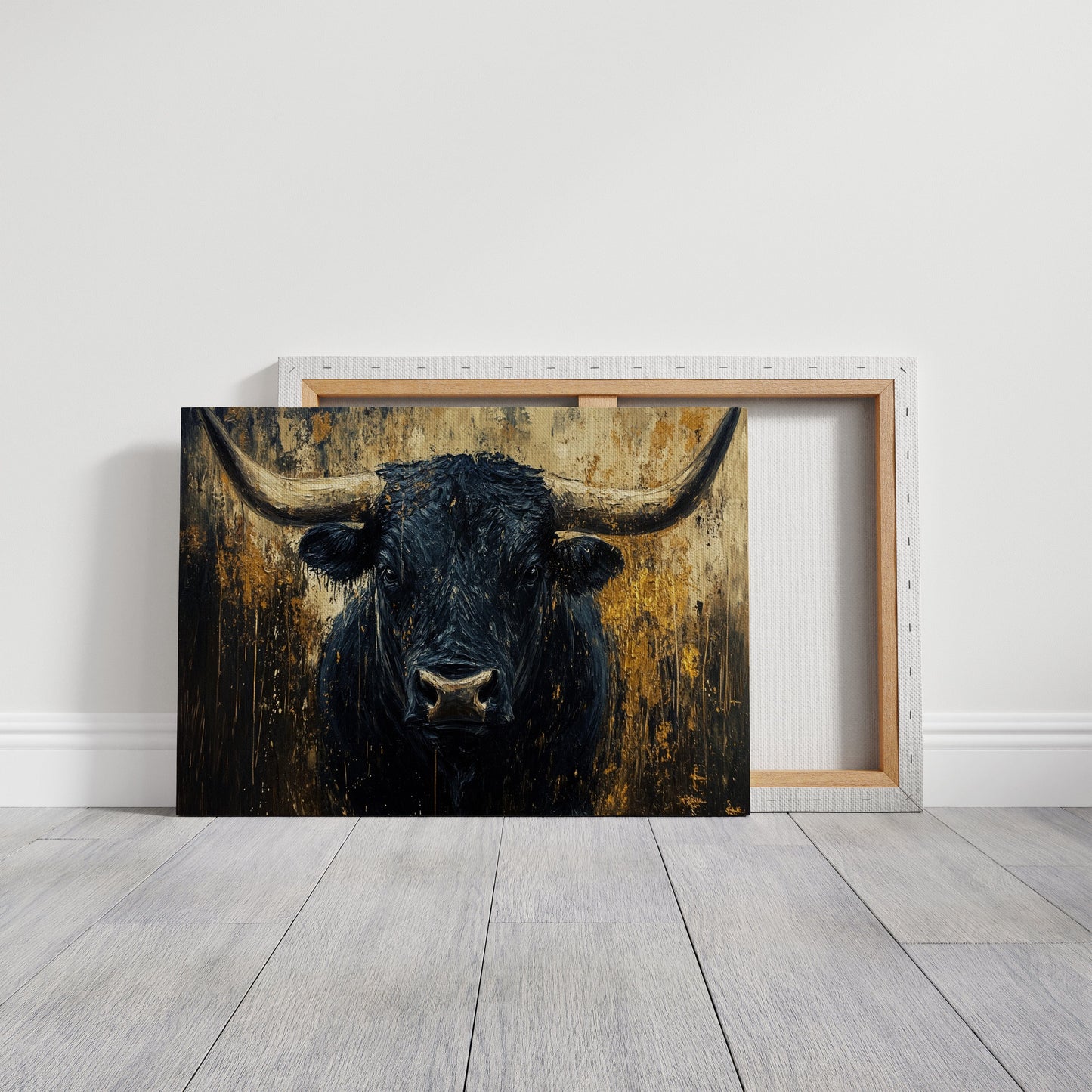 Black Bull Against Golden Storm
