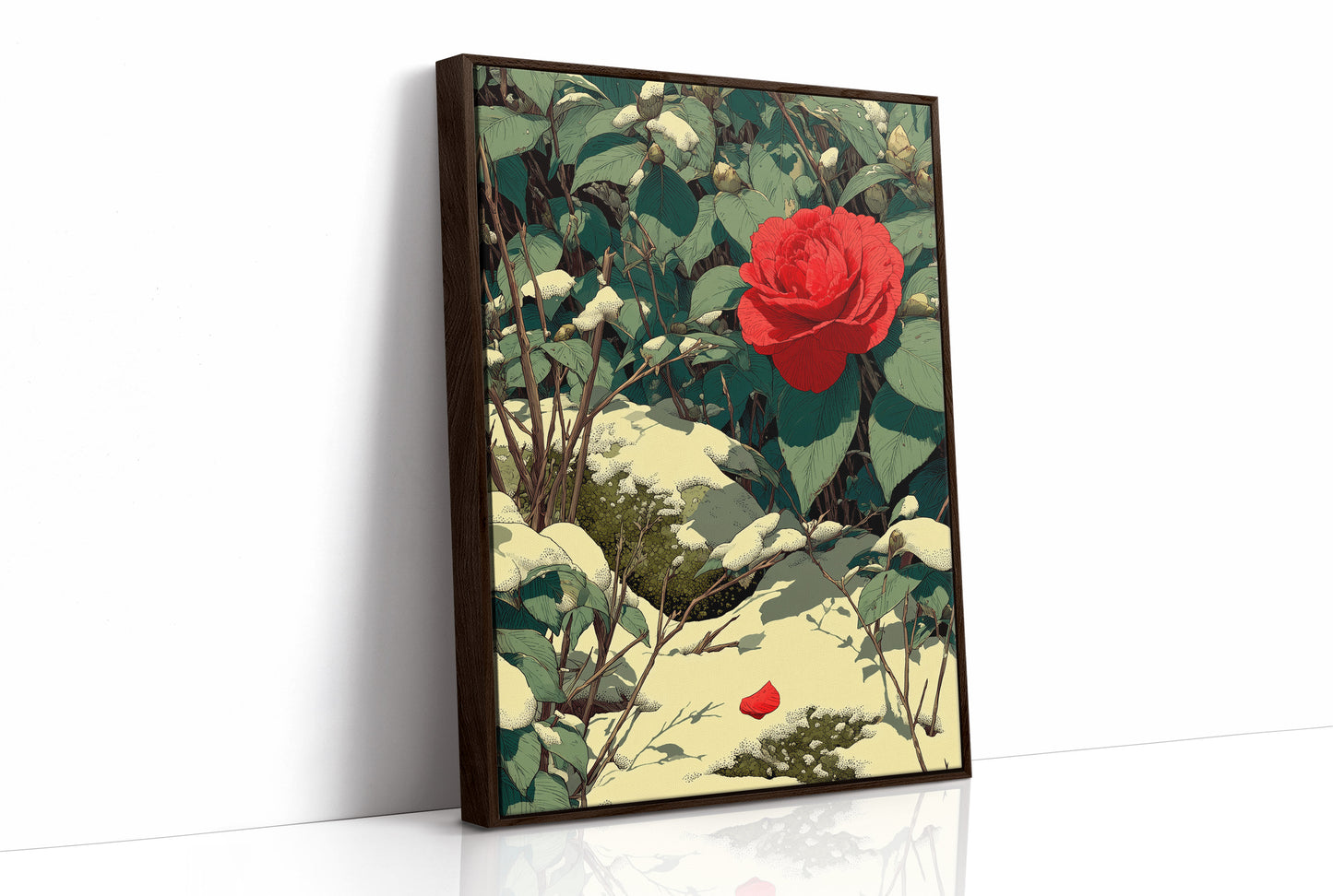 One Petal Falls in Snow