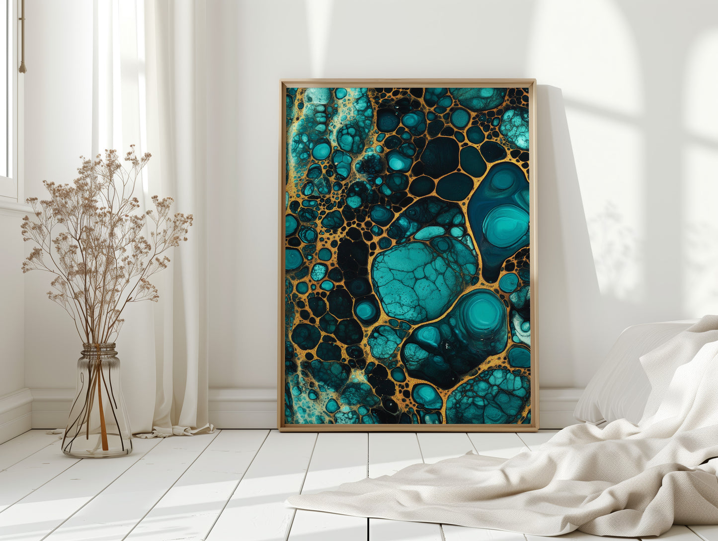 Electric Tides in Teal and Gold