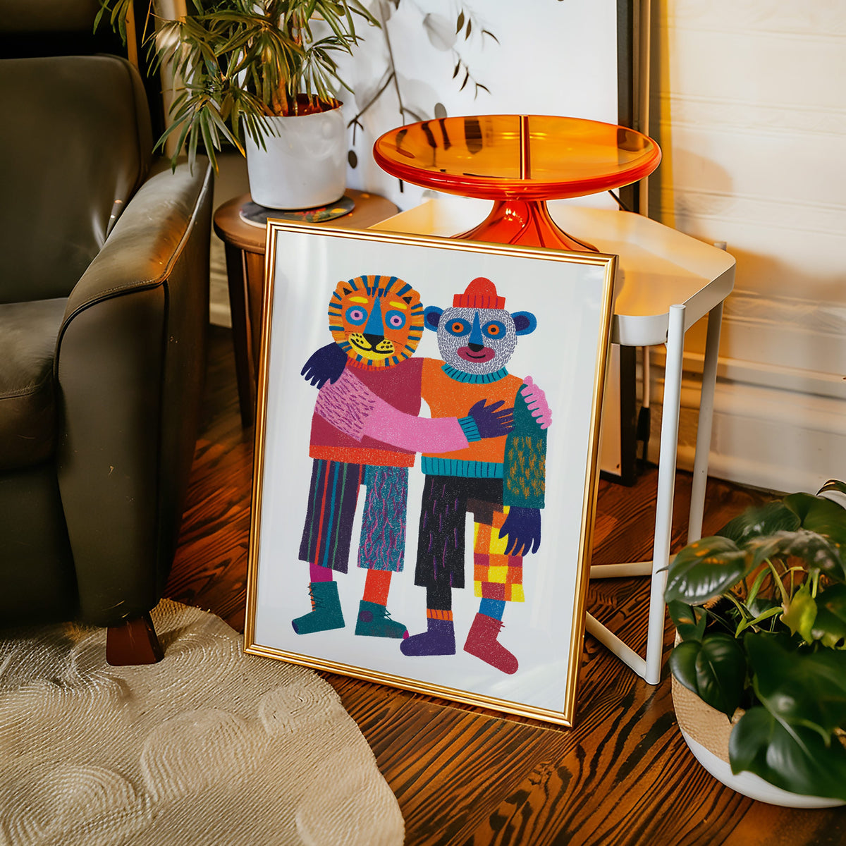 Embrace of Colorful Companionship
