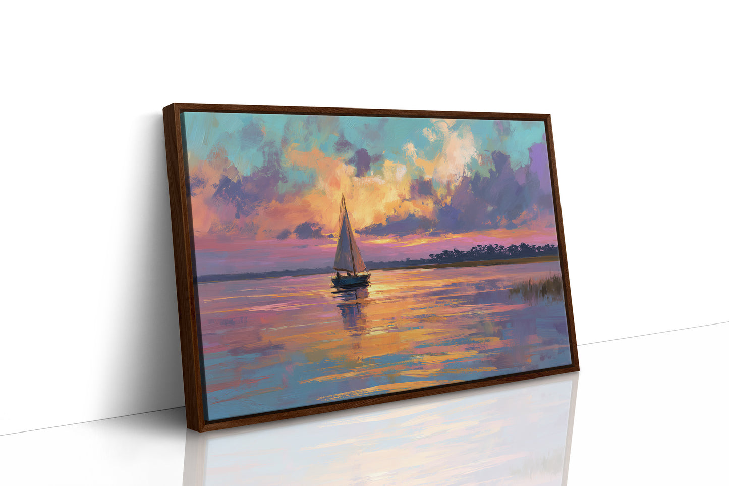 Sunset Voyage On Still Waters