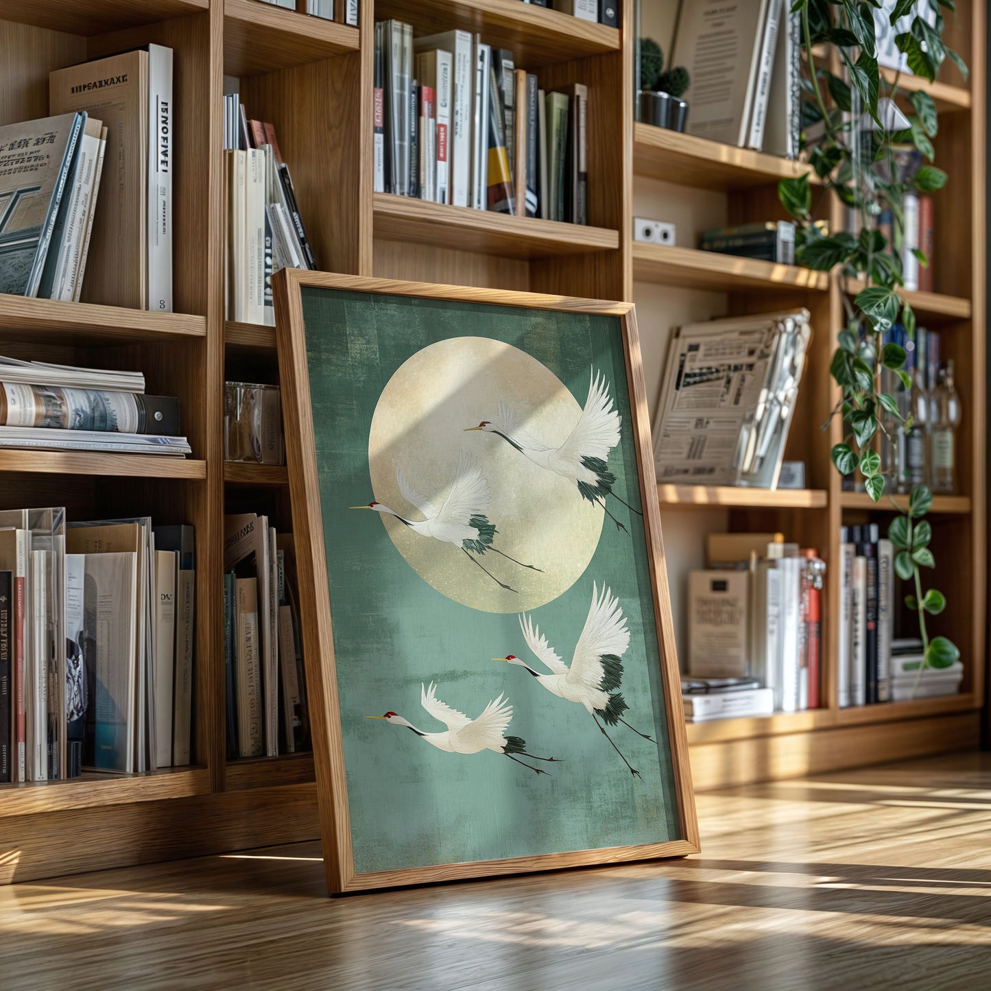 Moonrise Flight of the Cranes