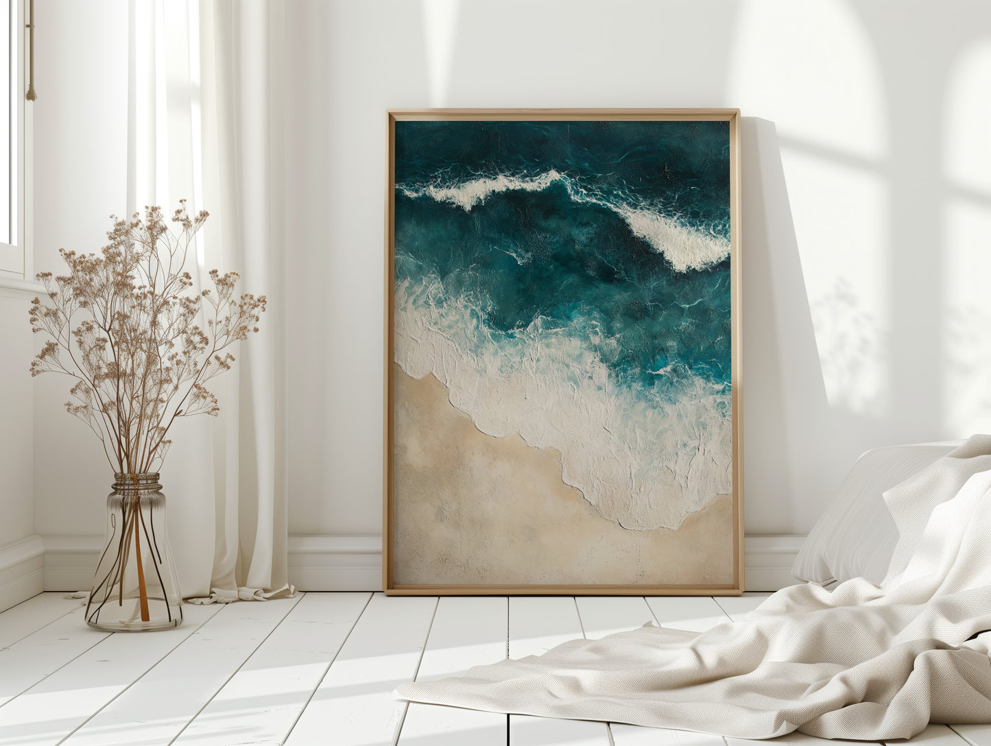 Waves Crashing on Sculpted Shore