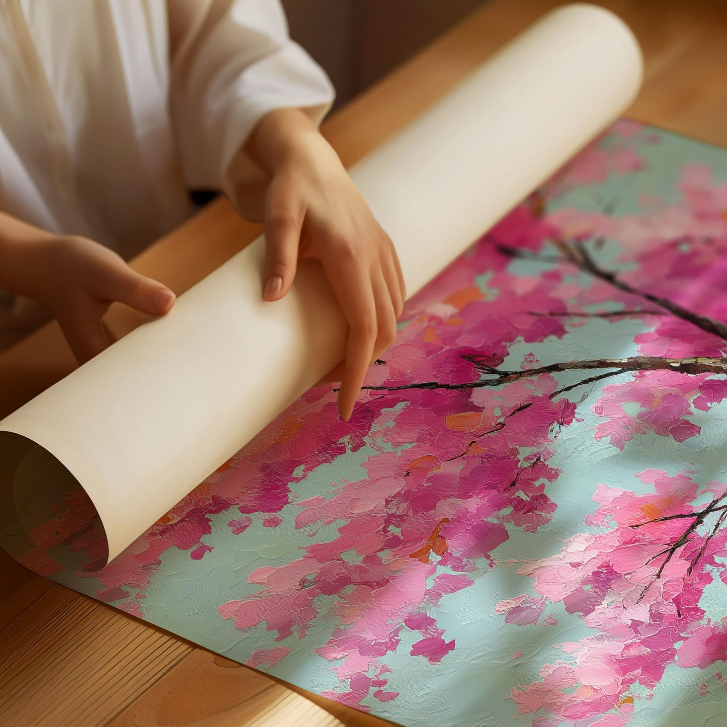 Cherry Blossoms Dance In Spring Wind