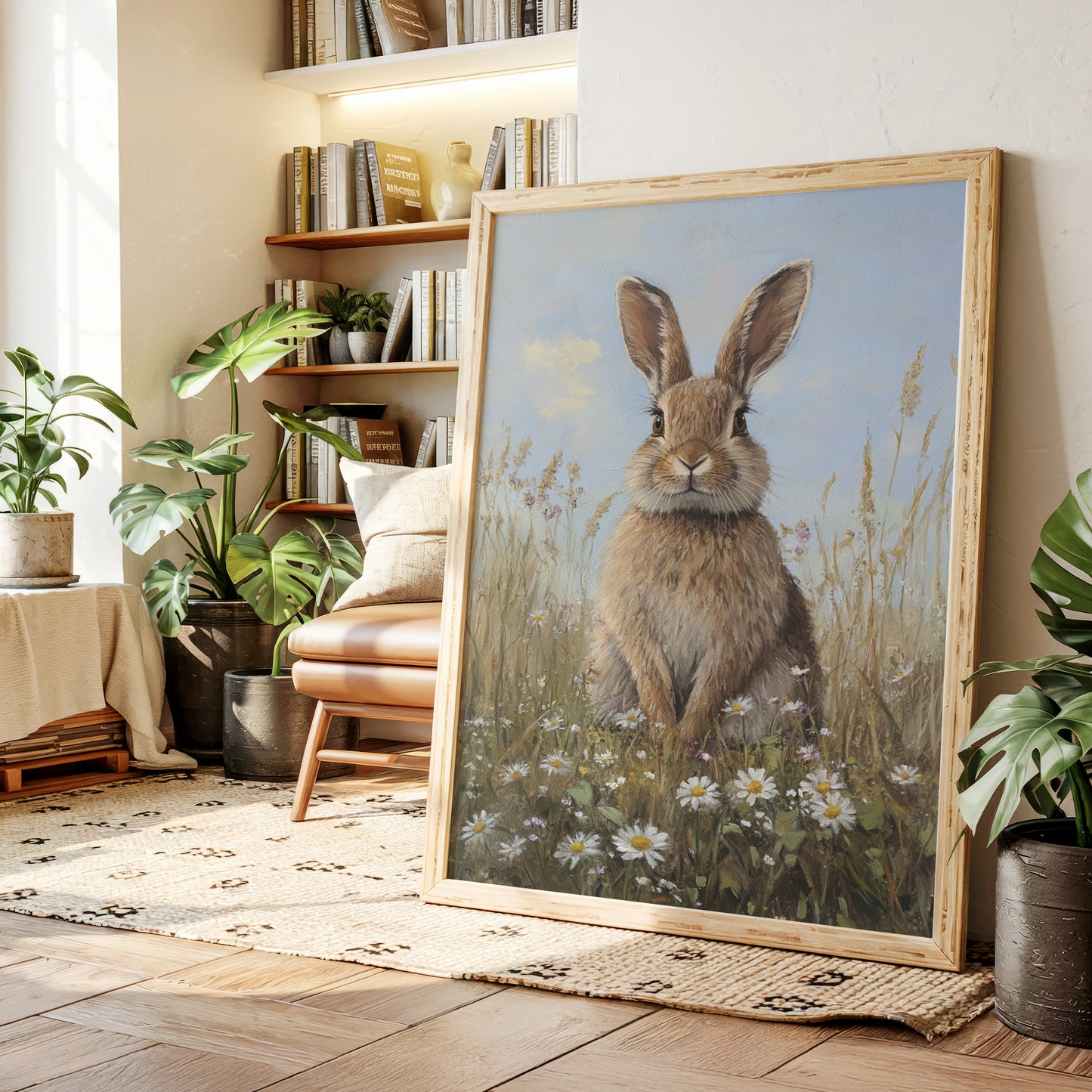 Charming Rabbit Portrait Canvas - Whimsical Animal Art - Gallery Canvas image 5