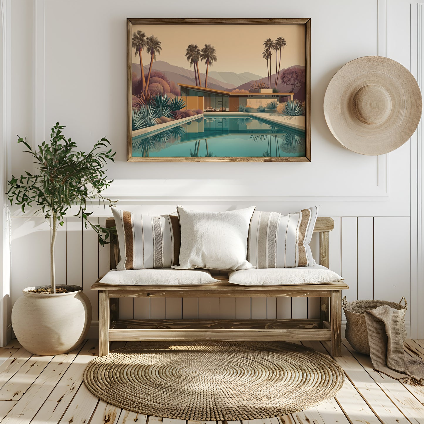 Desert Palms Mirror Modern Serenity