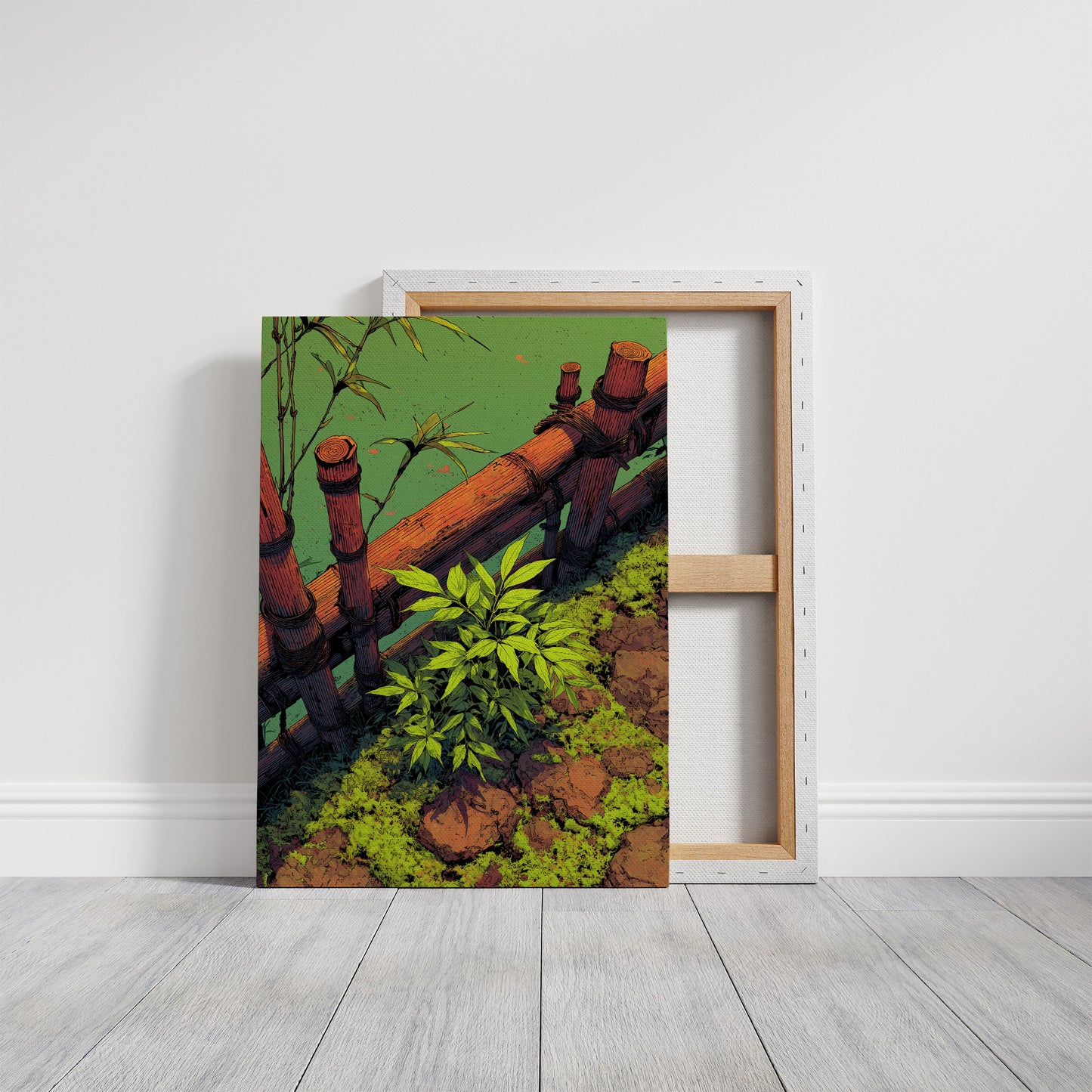 Bamboo Fence in Chartreuse Light